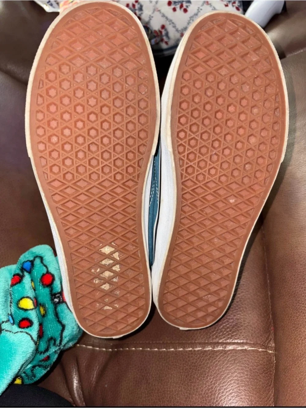 Vans Teal Canvas Old Skool Sneakers with White Stripe